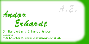 andor erhardt business card